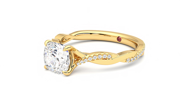 Taylor & Hart Cassia Cushion Engagement Ring 360 degree image 24