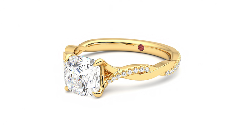 Taylor & Hart Cassia Cushion Engagement Ring 360 degree image 25