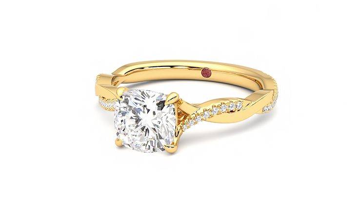 Taylor & Hart Cassia Cushion Engagement Ring 360 degree image 26