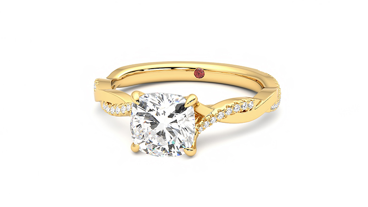 Taylor & Hart Cassia Cushion Engagement Ring 360 degree image 27