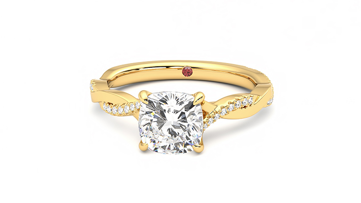 Taylor & Hart Cassia Cushion Engagement Ring 360 degree image 28