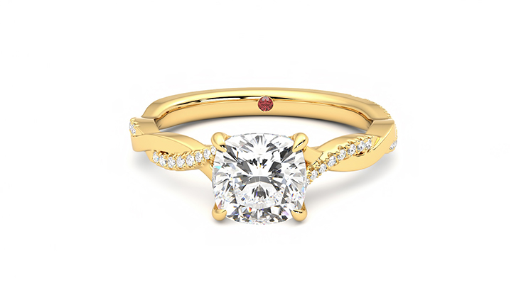 Taylor & Hart Cassia Cushion Engagement Ring 360 degree image 29