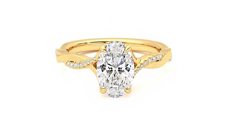 Taylor & Hart Cassia Oval Engagement Ring 360 degree image 1