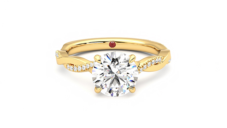 Taylor & Hart Cassia Round Engagement Ring 360 degree image 1