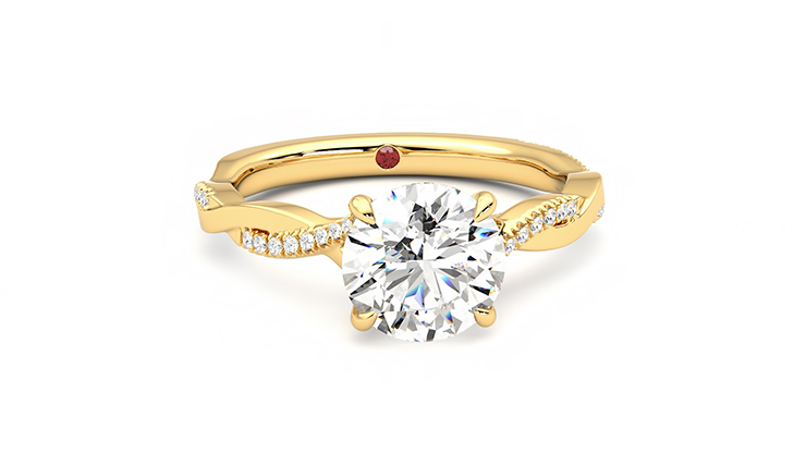 Taylor & Hart Cassia Round Engagement Ring 360 degree image 2