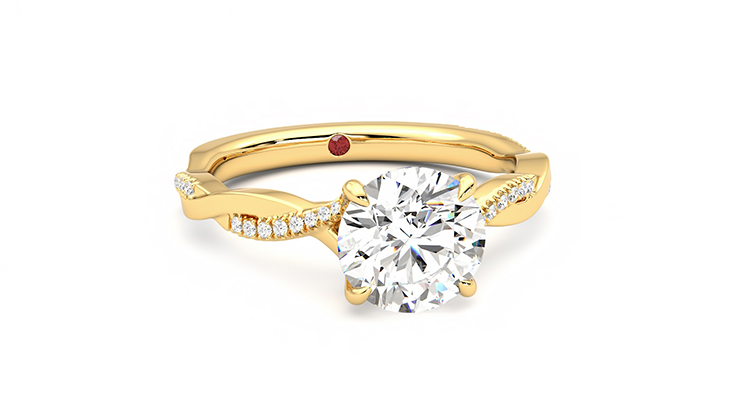 Taylor & Hart Cassia Round Engagement Ring 360 degree image 3