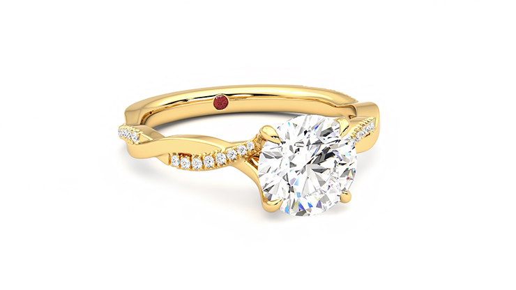Taylor & Hart Cassia Round Engagement Ring 360 degree image 4