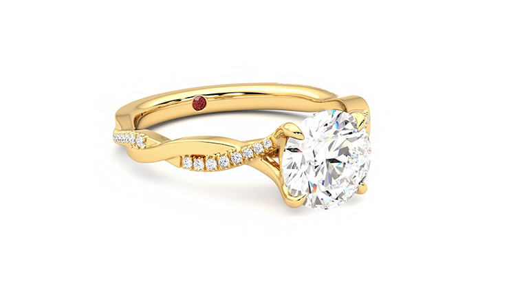 Taylor & Hart Cassia Round Engagement Ring 360 degree image 5