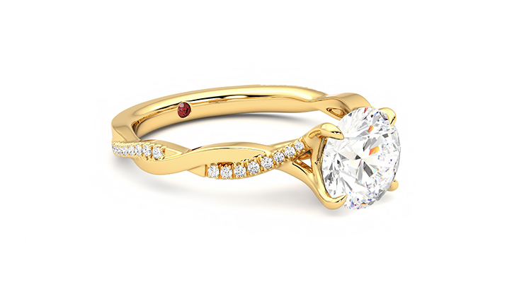 Taylor & Hart Cassia Round Engagement Ring 360 degree image 6