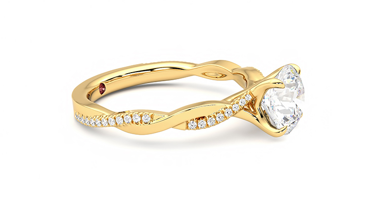 Taylor & Hart Cassia Round Engagement Ring 360 degree image 8