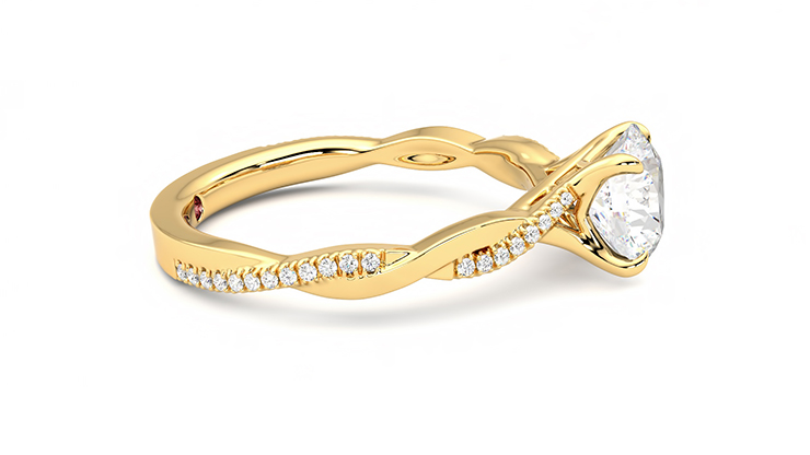 Taylor & Hart Cassia Round Engagement Ring 360 degree image 9