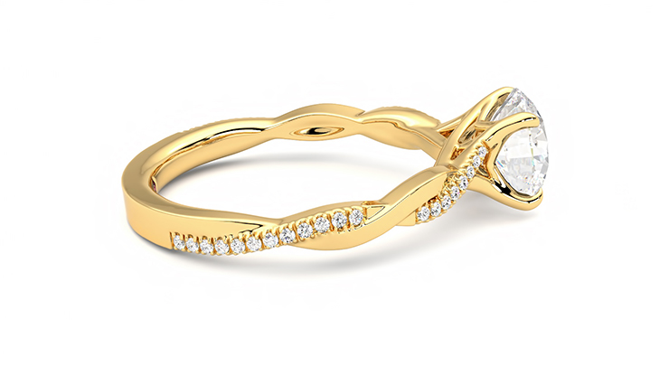 Taylor & Hart Cassia Round Engagement Ring 360 degree image 10