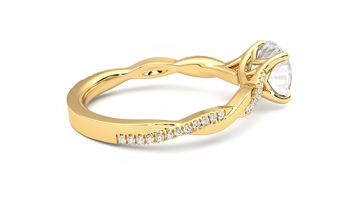 Taylor & Hart Cassia Round Engagement Ring 360 degree image 11