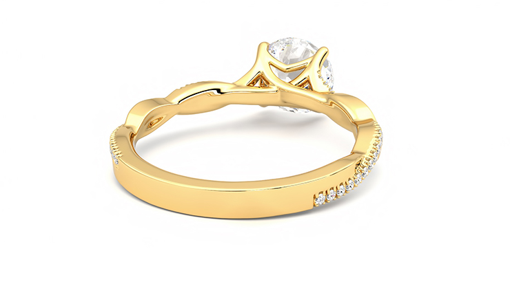 Taylor & Hart Cassia Round Engagement Ring 360 degree image 14
