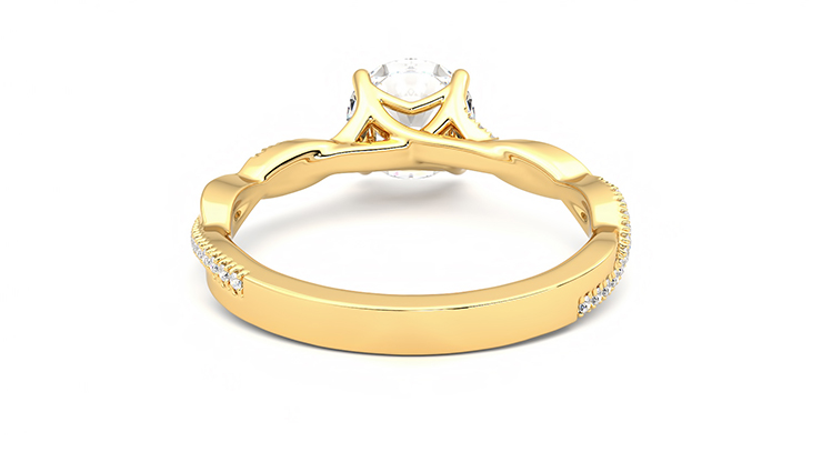 Taylor & Hart Cassia Round Engagement Ring 360 degree image 15