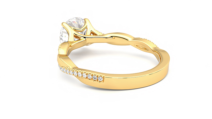 Taylor & Hart Cassia Round Engagement Ring 360 degree image 17