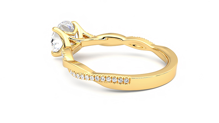 Taylor & Hart Cassia Round Engagement Ring 360 degree image 18