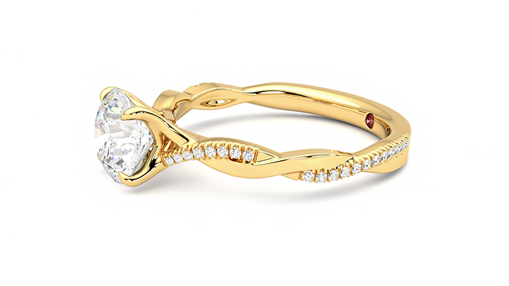 Taylor & Hart Cassia Round Engagement Ring 360 degree image 22