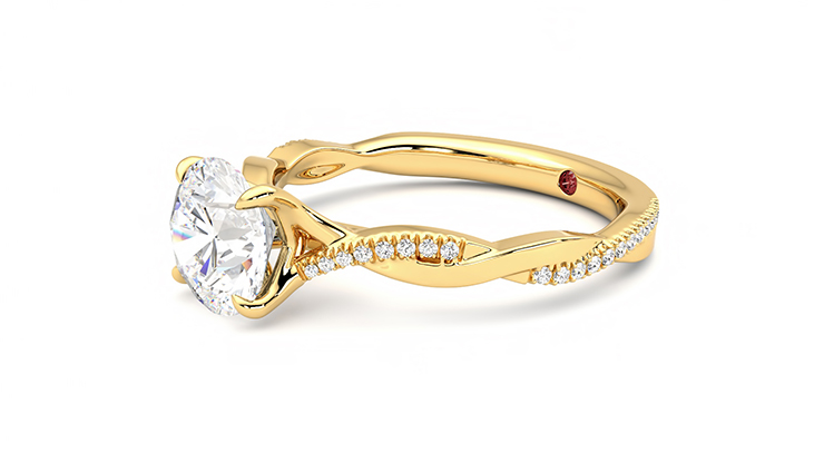 Taylor & Hart Cassia Round Engagement Ring 360 degree image 23