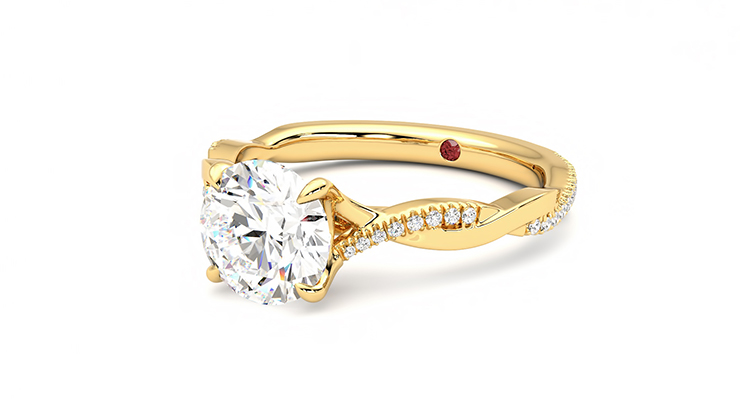 Taylor & Hart Cassia Round Engagement Ring 360 degree image 25