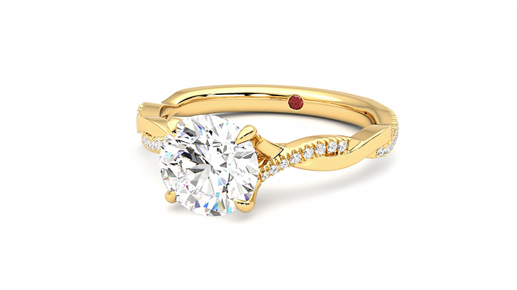Taylor & Hart Cassia Round Engagement Ring 360 degree image 26