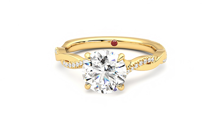 Taylor & Hart Cassia Round Engagement Ring 360 degree image 28