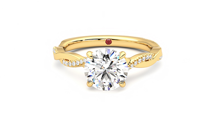 Taylor & Hart Cassia Round Engagement Ring 360 degree image 29