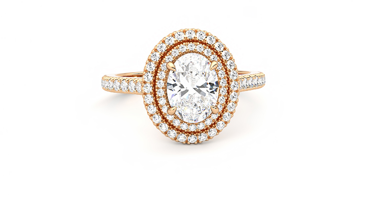 Taylor & Hart Celestial Oval Engagement Ring 360 degree image 2