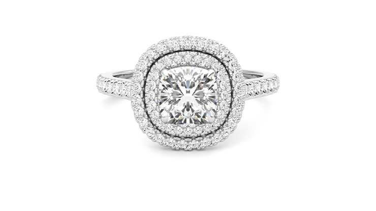 Taylor & Hart Celestial Cushion Engagement Ring 360 degree image 0