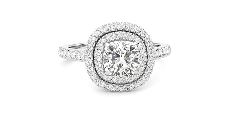 Taylor & Hart Celestial Cushion Engagement Ring 360 degree image 2