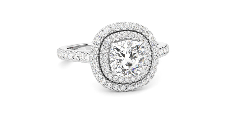 Taylor & Hart Celestial Cushion Engagement Ring 360 degree image 3