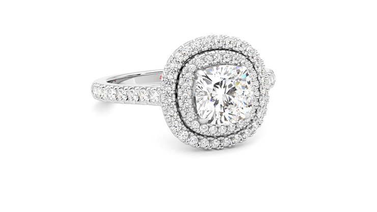 Taylor & Hart Celestial Cushion Engagement Ring 360 degree image 4
