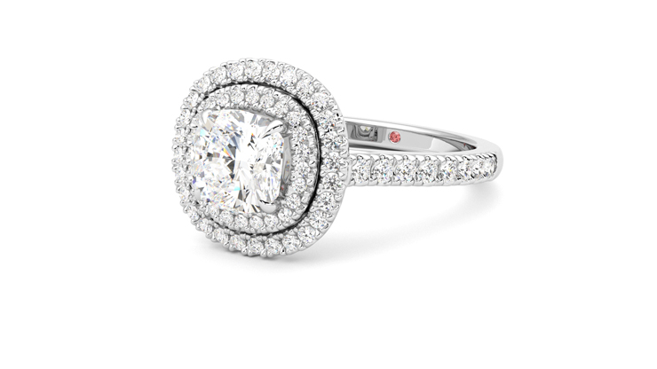 Taylor & Hart Celestial Cushion Engagement Ring 360 degree image 25