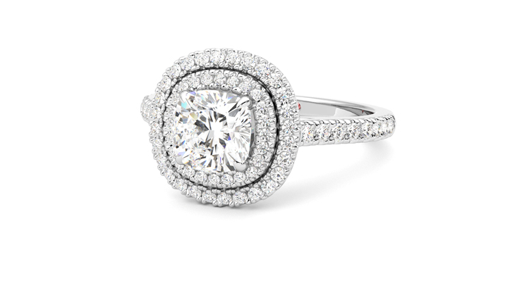 Taylor & Hart Celestial Cushion Engagement Ring 360 degree image 26