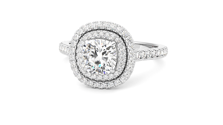 Taylor & Hart Celestial Cushion Engagement Ring 360 degree image 27