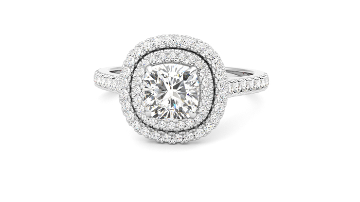 Taylor & Hart Celestial Cushion Engagement Ring 360 degree image 28