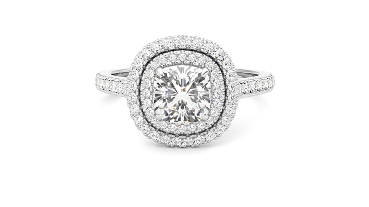 Taylor & Hart Celestial Cushion Engagement Ring 360 degree image 29