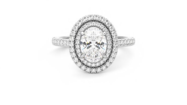 Taylor & Hart Celestial Oval Engagement Ring 360 degree image 0
