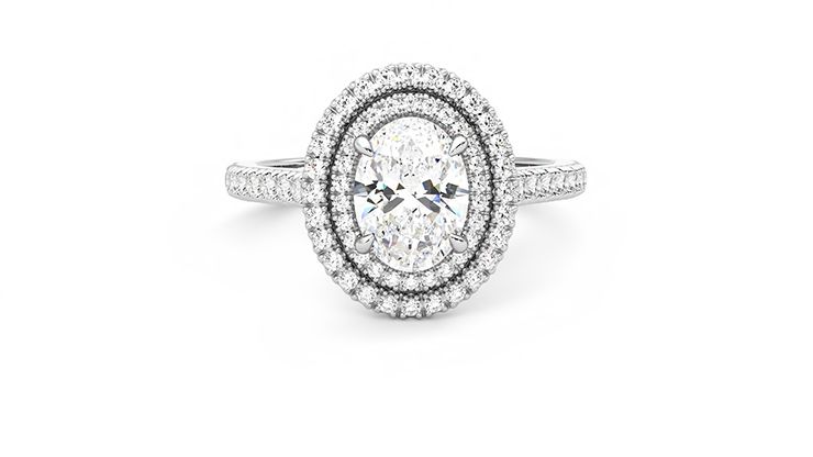 Taylor & Hart Celestial Oval Engagement Ring 360 degree image 1