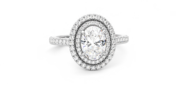 Taylor & Hart Celestial Oval Engagement Ring 360 degree image 2