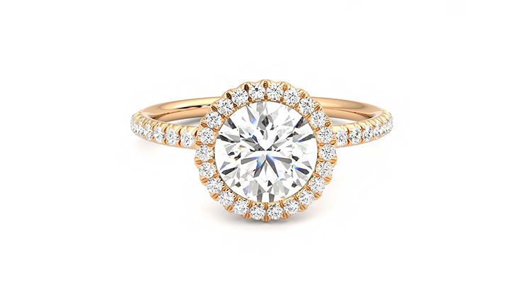 Taylor & Hart Cinnamon Round Engagement Ring 360 degree image 1