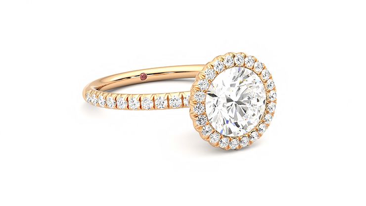Taylor & Hart Cinnamon Round Engagement Ring 360 degree image 5