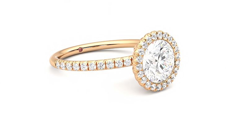 Taylor & Hart Cinnamon Round Engagement Ring 360 degree image 6