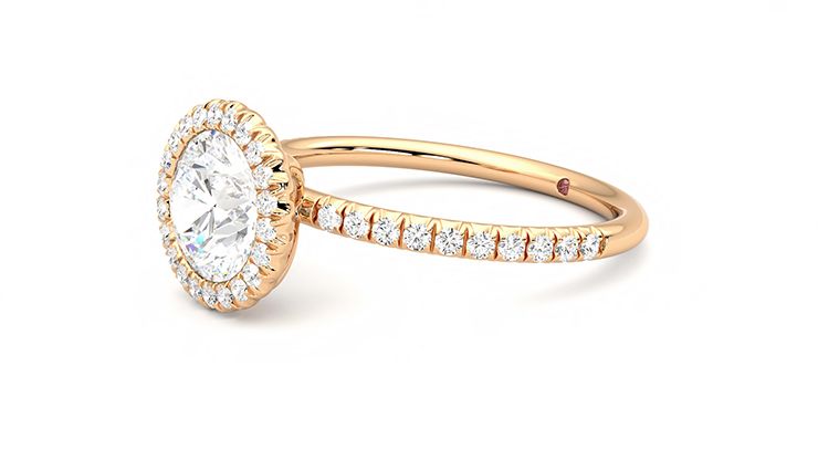 Taylor & Hart Cinnamon Round Engagement Ring 360 degree image 23
