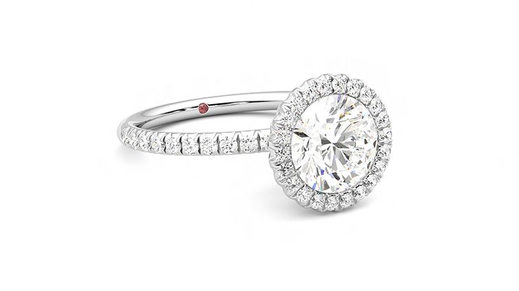 Taylor & Hart Cinnamon Round Engagement Ring 360 degree image 5