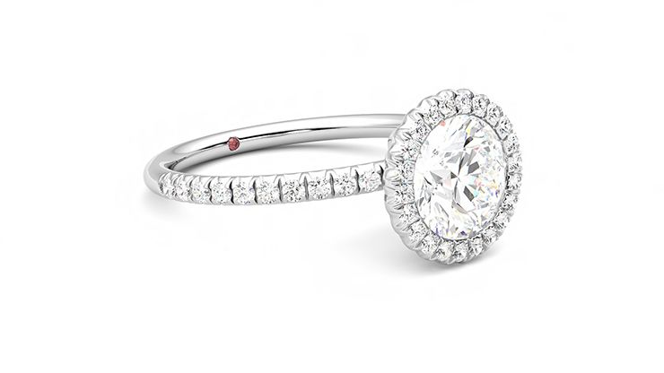 Taylor & Hart Cinnamon Round Engagement Ring 360 degree image 6