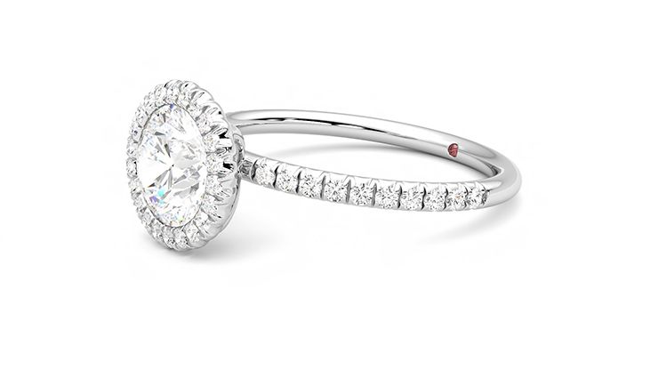 Taylor & Hart Cinnamon Round Engagement Ring 360 degree image 23