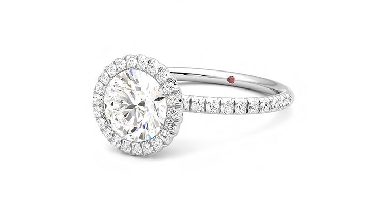 Taylor & Hart Cinnamon Round Engagement Ring 360 degree image 25