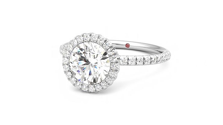 Taylor & Hart Cinnamon Round Engagement Ring 360 degree image 26