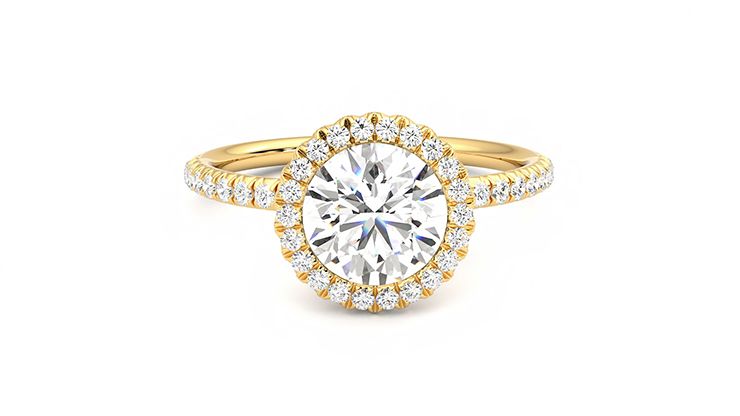 Taylor & Hart Cinnamon Round Engagement Ring 360 degree image 1
